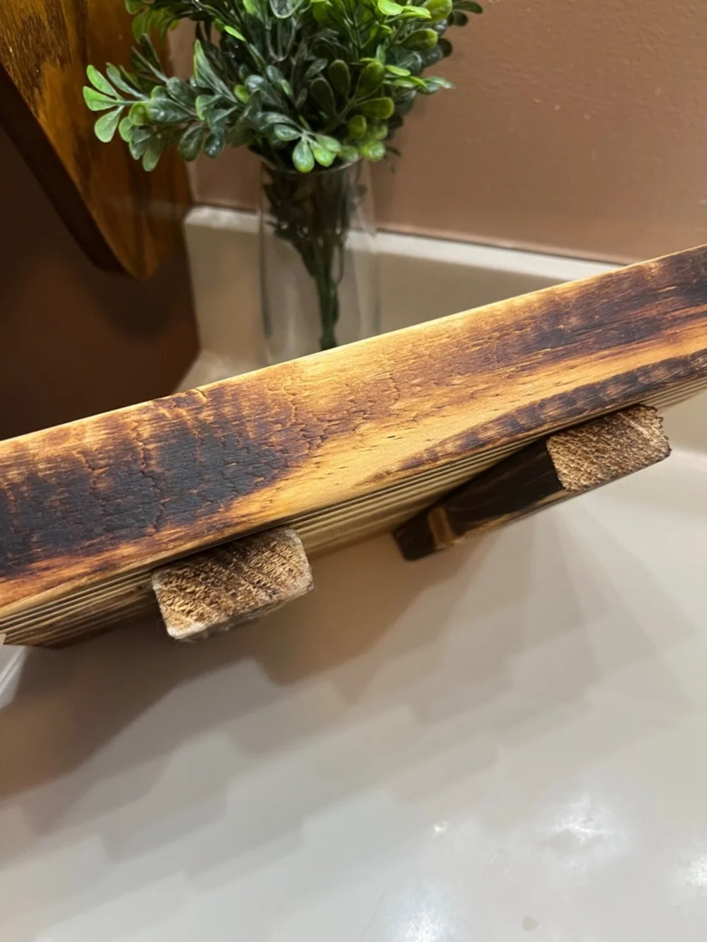 Rustic Bath Counter Riser, Wooden Pedestal Tray, Kitchen Trivet, Handmade